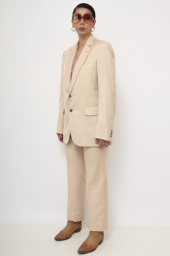 Conjunto alfaiataria bege BLAZER + CALÇA - Capichó Brechó
