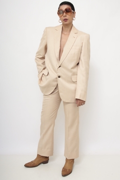 Conjunto alfaiataria bege BLAZER + CALÇA - Capichó Brechó