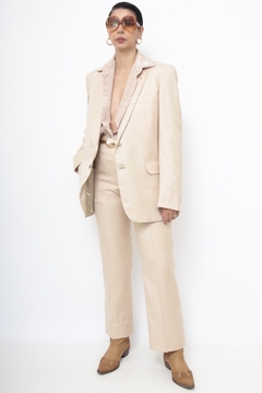 Conjunto alfaiataria bege BLAZER + CALÇA - Capichó Brechó