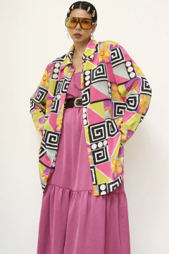 Camisa estampa rosa recortes flores Jar Mod - comprar online