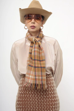 Cachecol xadrez 100% lã - Capichó Brechó