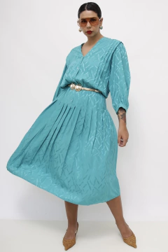 Vestido verde midi 100 % SEDA na internet