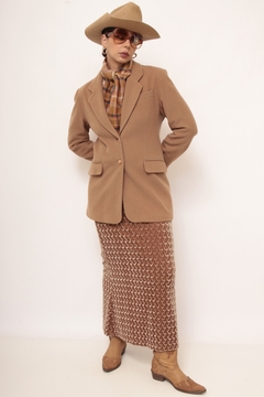 Blazer lã bege vintage - loja online