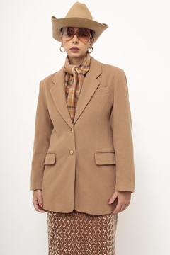 Blazer lã bege vintage - Capichó Brechó