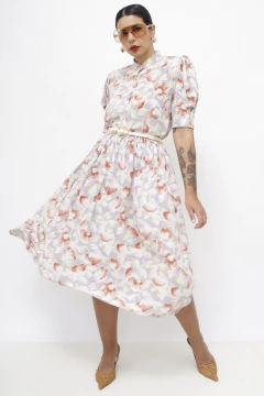 Conjunto MAXI CAMISA + SAIA MIDI flores - loja online