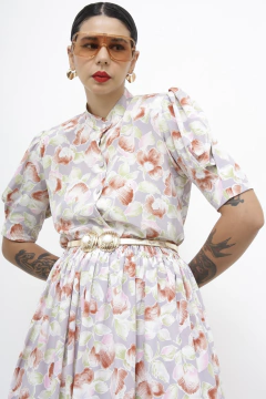 Conjunto MAXI CAMISA + SAIA MIDI flores