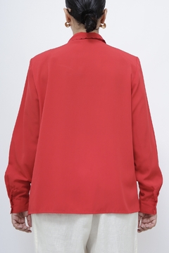 Camisa vermelha bordada vintage - comprar online