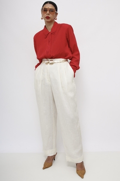 Camisa vermelha bordada vintage - loja online