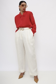 Camisa vermelha bordada vintage - comprar online
