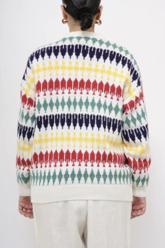 Pulover color grosso vintage maga bufante - comprar online