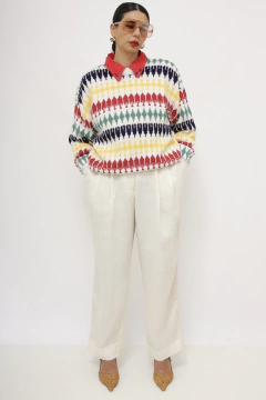 Pulover color grosso vintage maga bufante - comprar online
