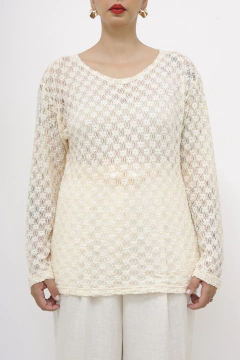 Blusa manga longa renda - loja online