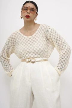 Blusa manga longa renda - Capichó Brechó