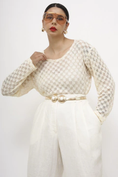Blusa manga longa renda - Capichó Brechó