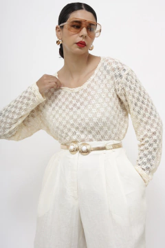 Blusa manga longa renda