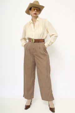 Calça marrom cintura alta vintage - Capichó Brechó