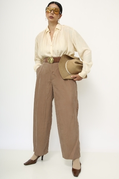 Calça marrom cintura alta vintage - comprar online