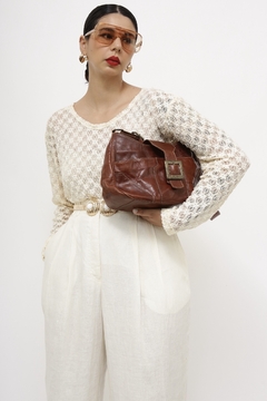 Bolsa 100% couro marrom - loja online