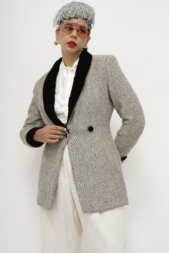 Imagem do Blazer cinza LÃ chic gola veludo