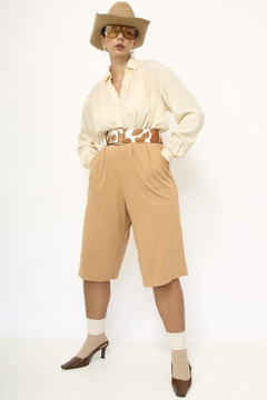 Bermudão camelo vintage algodão - loja online