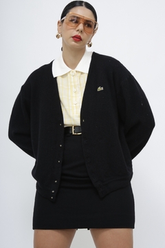 Cardigan lacoste preto classico