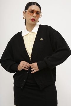 Cardigan lacoste preto classico - Capichó Brechó