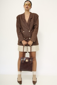Blazer marrom vintage linho - comprar online