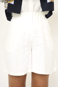 Shorts linho vintage branco - Capichó Brechó
