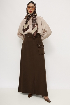 Saia longa marrom western