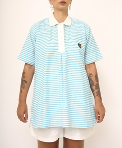 Camiseta listras bata azul - comprar online