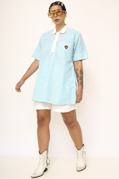 Camiseta listras bata azul - Capichó Brechó