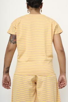 Conjunto listras shorts camiseta vintage - Capichó Brechó