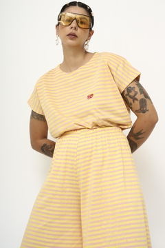 Conjunto listras shorts camiseta vintage - Capichó Brechó