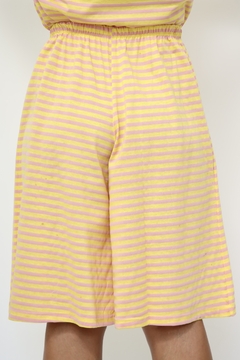 Conjunto listras shorts camiseta vintage na internet