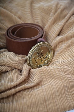 Cinto marrom couro Ralph Lauren western original - Capichó Brechó