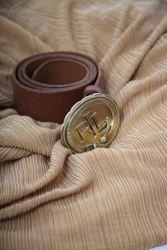 Cinto marrom couro Ralph Lauren western original - Capichó Brechó