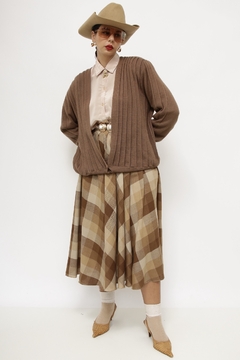 Cardigan marrom pregas frente - Capichó Brechó