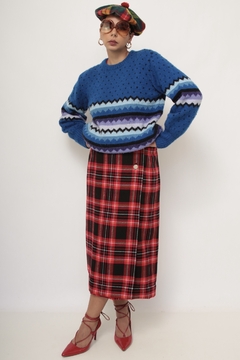 Pulover azul poa vintage