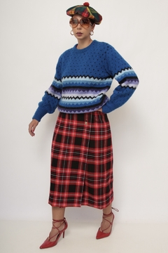 Pulover azul poa vintage - loja online