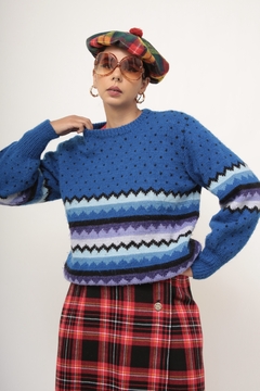 Boina xadrez forrada vintage (tecido estilo lã) - loja online