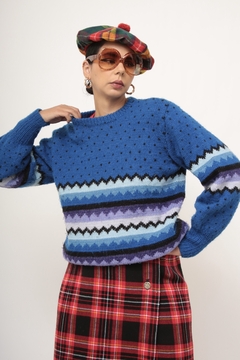 Boina xadrez forrada vintage (tecido estilo lã) - Capichó Brechó