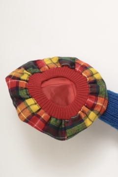Boina xadrez forrada vintage (tecido estilo lã) - comprar online
