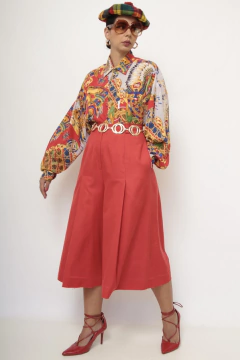 Maxi bermuda vermelha ampla vintage - Capichó Brechó