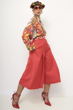 Maxi bermuda vermelha ampla vintage