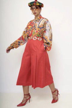 Maxi bermuda vermelha ampla vintage - Capichó Brechó