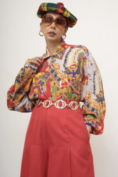 Camisa estampa indio algodão - comprar online