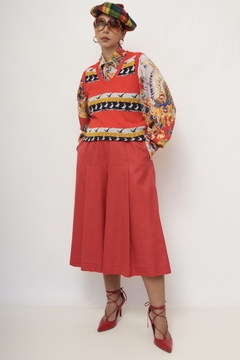 Colete vermelho aves vintage - loja online