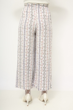 Calça floral midi malha vintage na internet