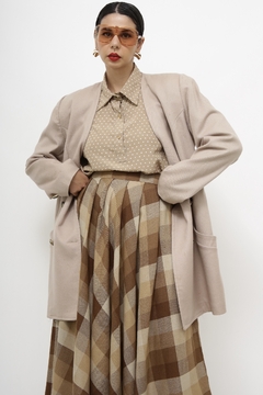 Blazer vestido bege ombreira - comprar online