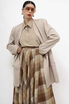 Blazer vestido bege ombreira - loja online